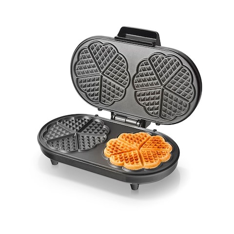  Çift Waffle Makinesi - Mini Kalp Şeklinde Waffle'lar için Yapışmaz Plaka