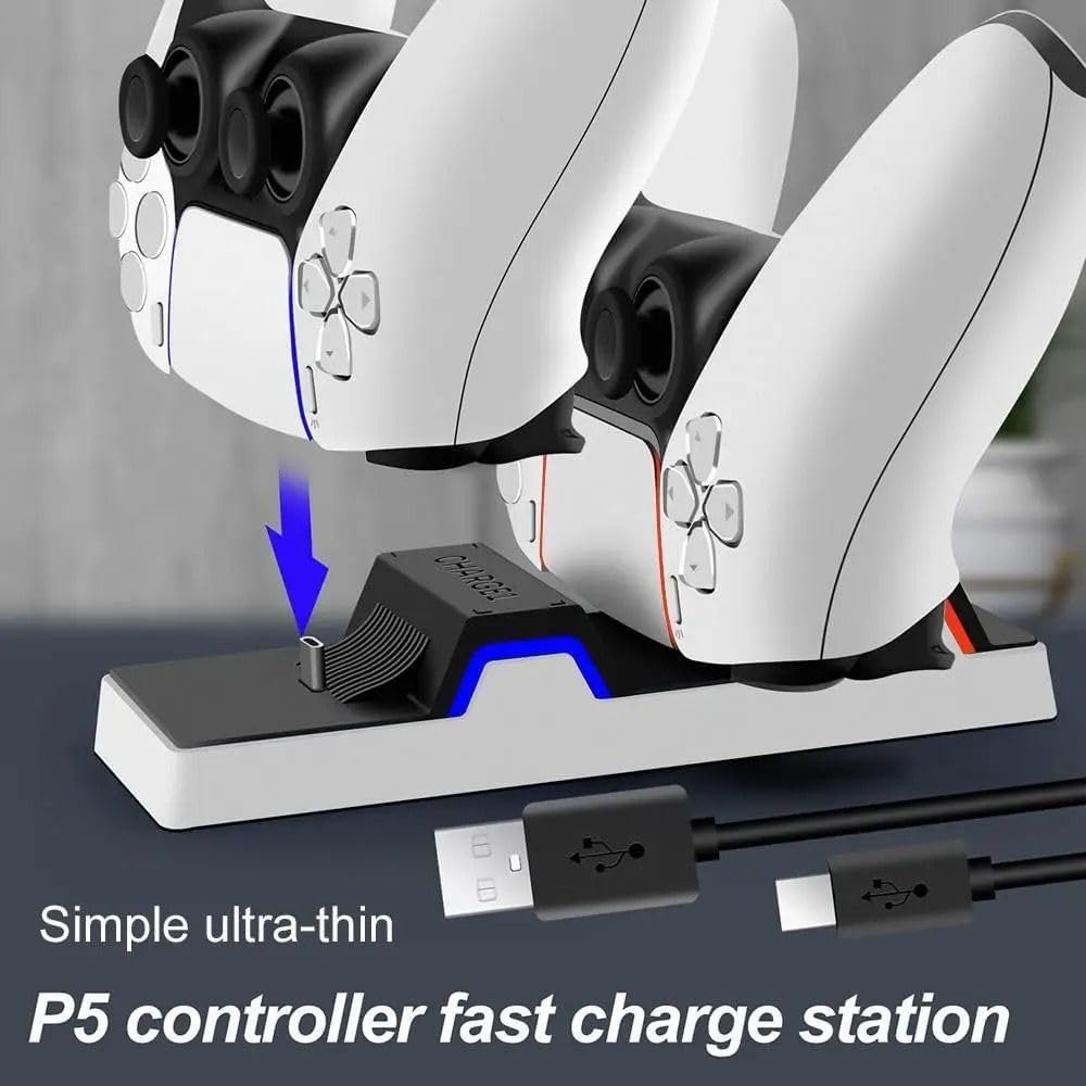 Dual PS5 Kontrol Cihazı Şarj İstasyonu, Hızlı ve Güvenli Şarj Standı