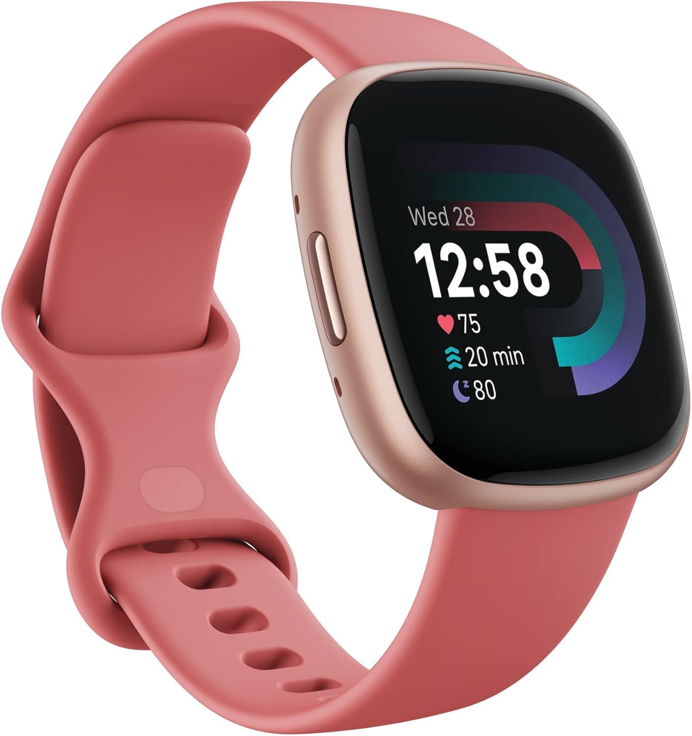 Fitbit Versa 4 Akıllı Saat – Pembe Kum / Bakır Gül, Yerleşik GPS ve Uzun Pil Ömrü