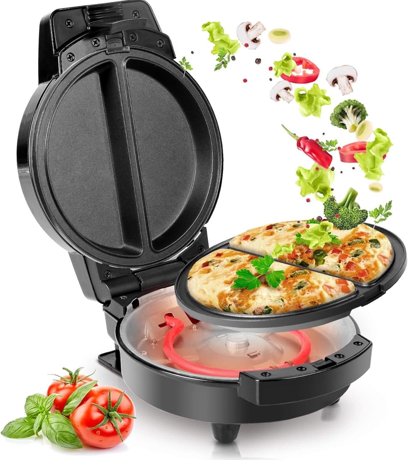  Omlet Makinesi, 600W, Yapışmaz Pişirme Plakası ile Hızlı ve Kolay Omletler