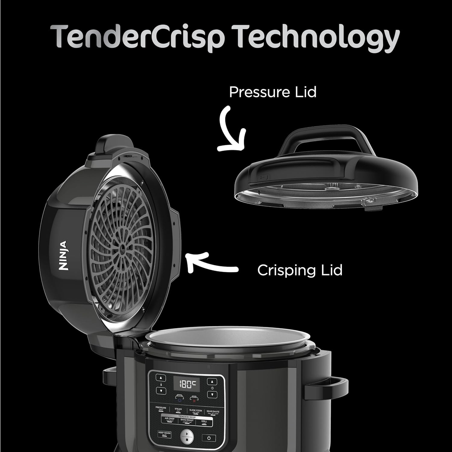  8'li 1 Arada Basınçlı Tencere, 1460W, 6L Kapasite, Crisping Teknolojisiyle Mükemmel Yemekler