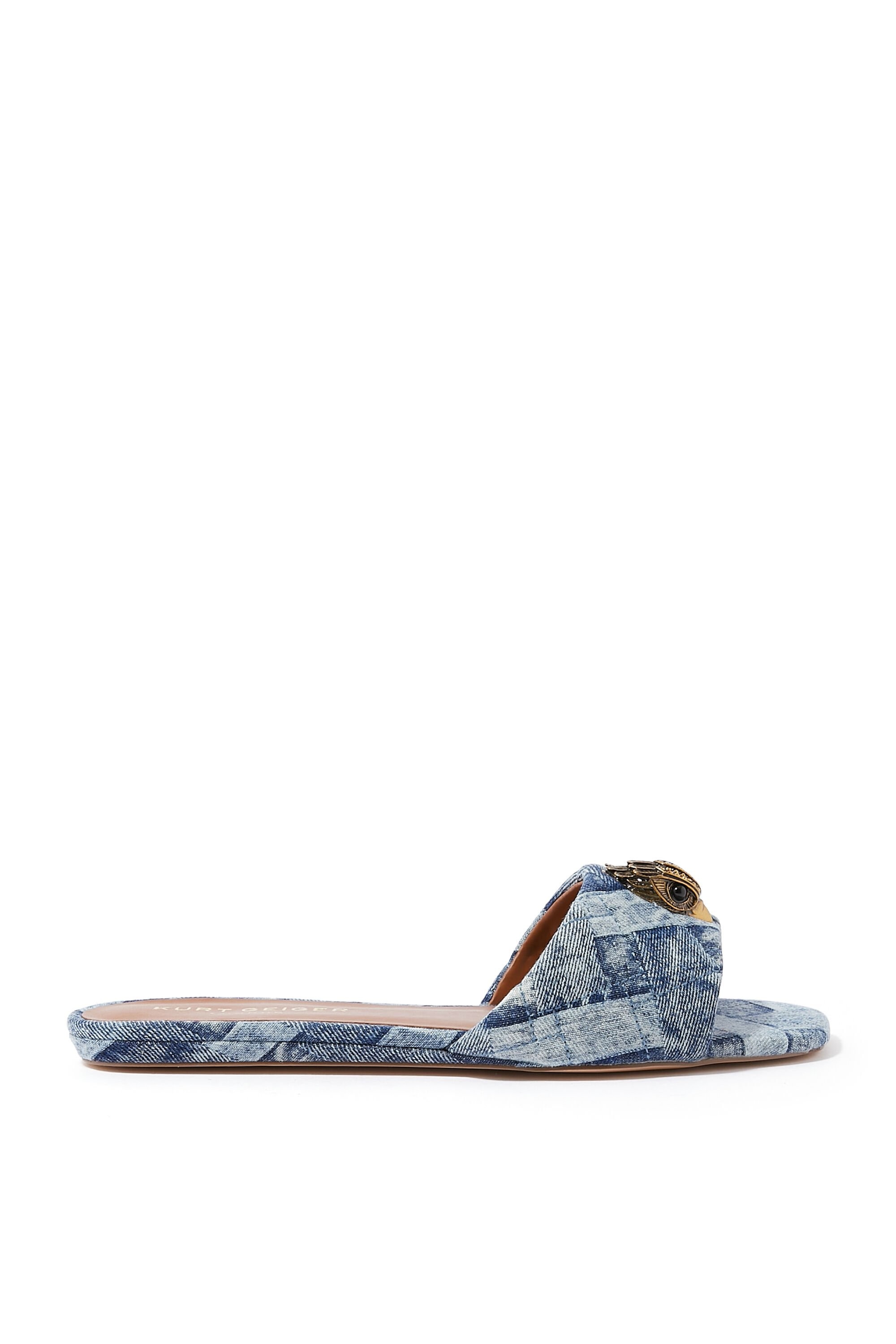 Kensington Denim Flat Sandals, Rahat ve Şık