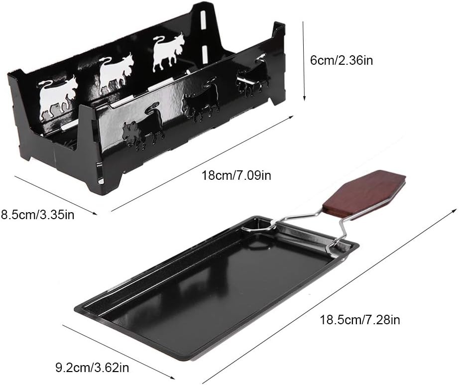 Taşınabilir Raclette, Yapışmaz Peynir Izgara Seti, Tealight Ahşap Saplı Fırın