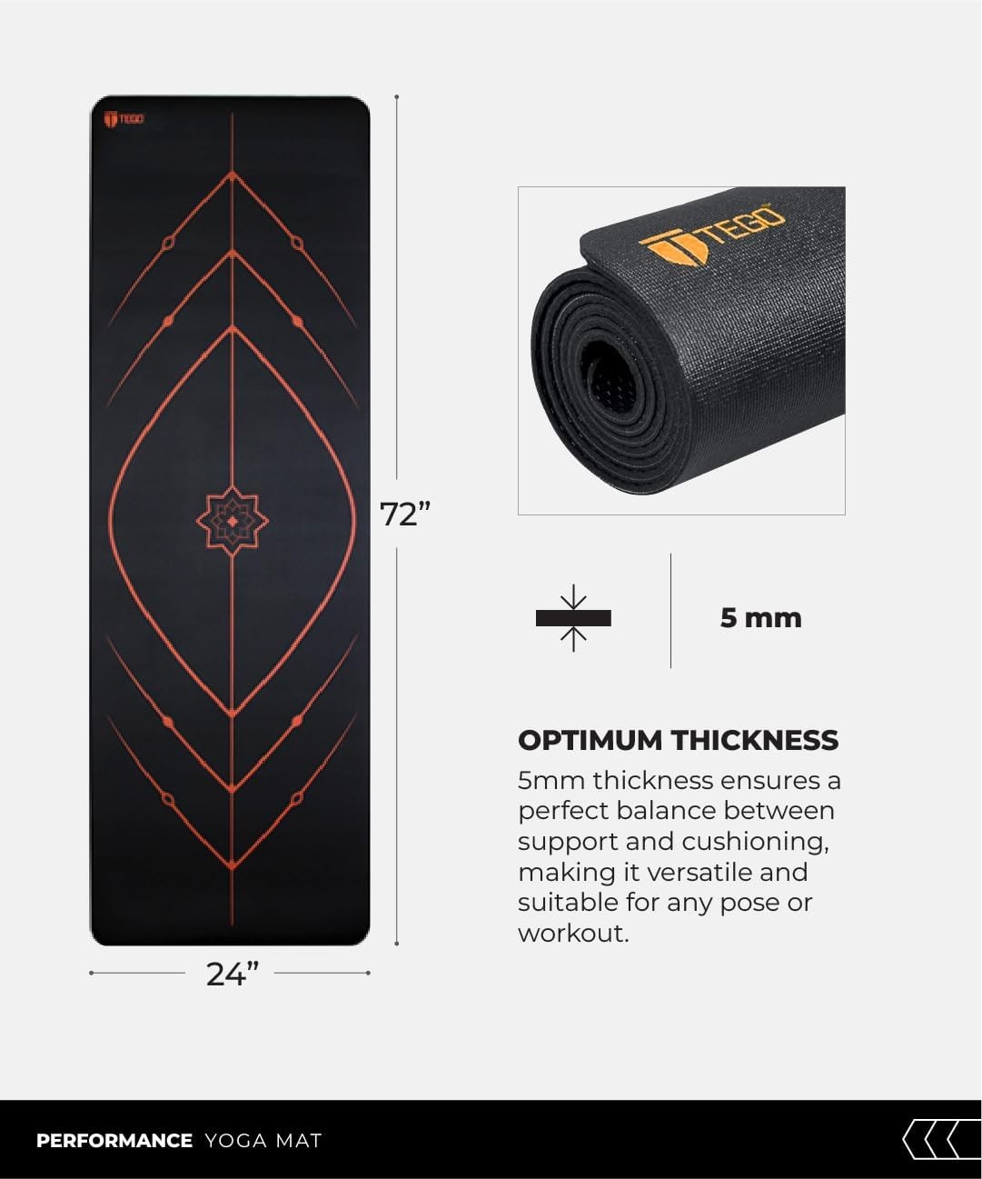 Stance Çift Yönlü Yoga Matı, GuideAlign ile, 5-6mm