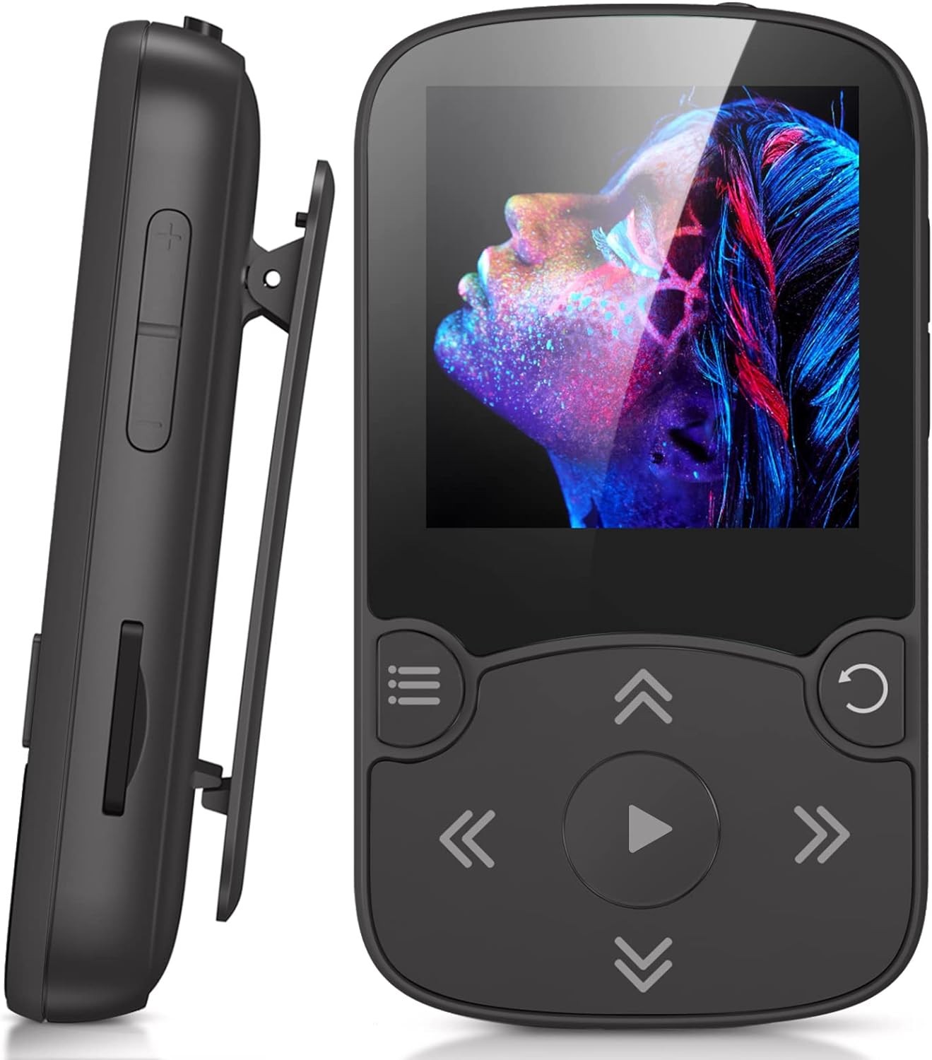 MP3 Çalar Bluetooth 5.3 Spor, 64GB Hafıza, 1.5 İnç Renkli Ekran Mini Müzik Çalar