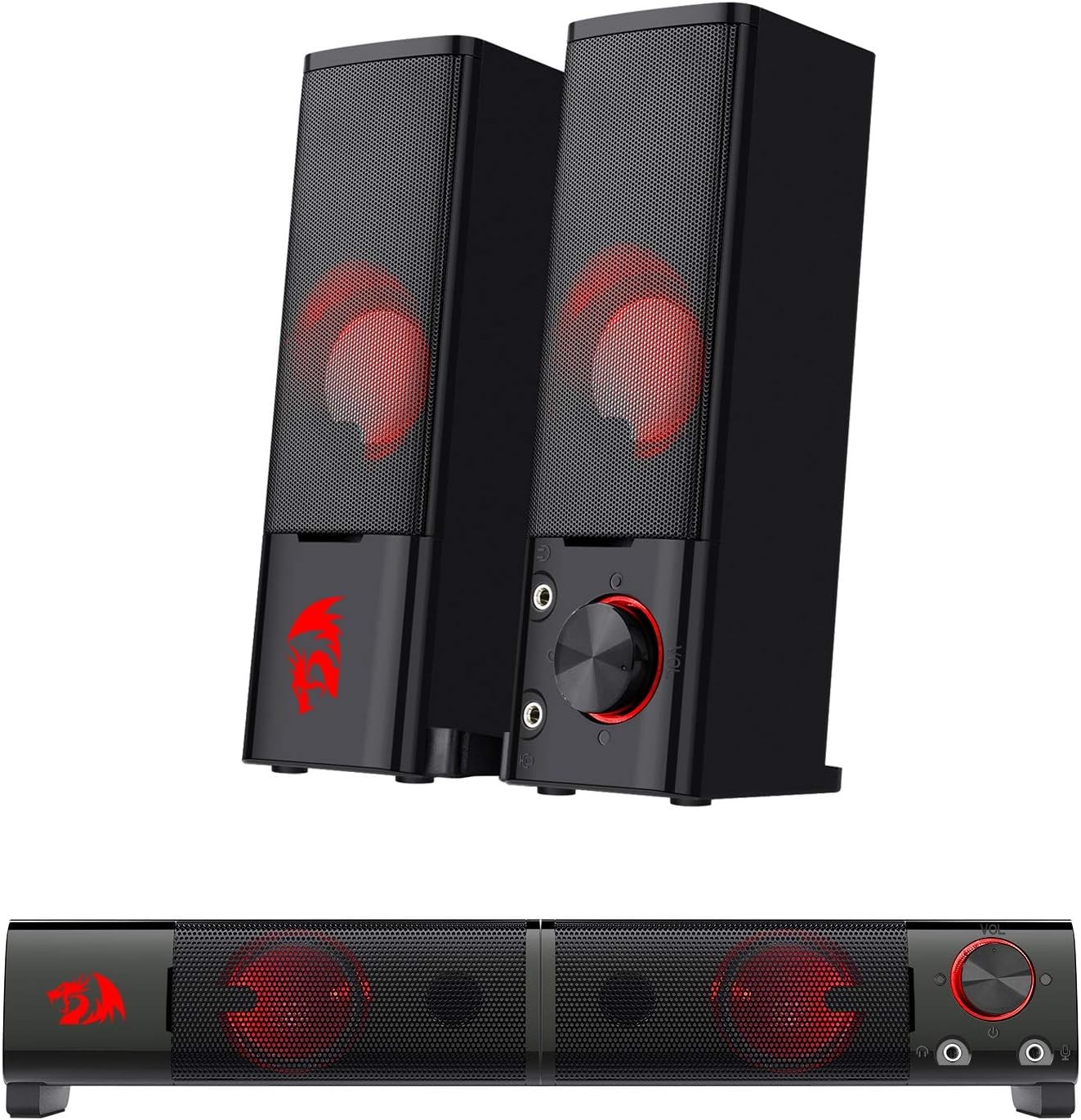  GS550 Orpheus 2.0 Kanal Stereo PC Oyun Hoparlörleri, Kırmızı LED Aydınlatmalı