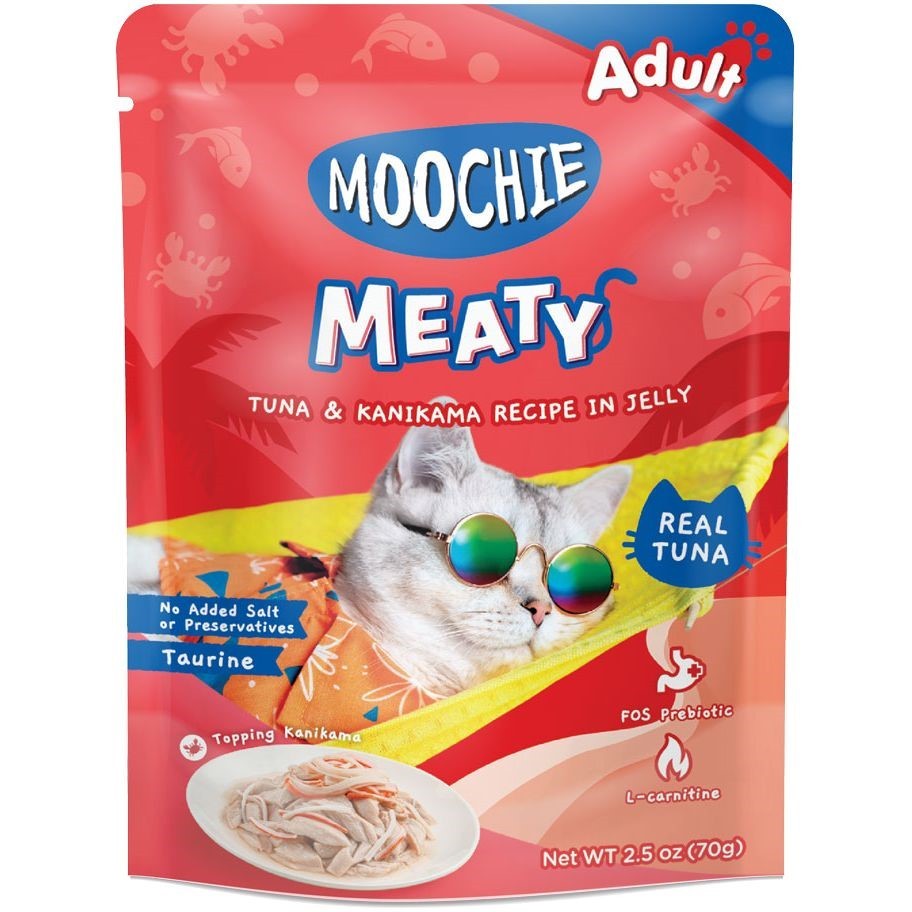 Ton Balıklı ve Kanikama Kedi Maması 12 x 70g Moochie - Yüksek Proteinli