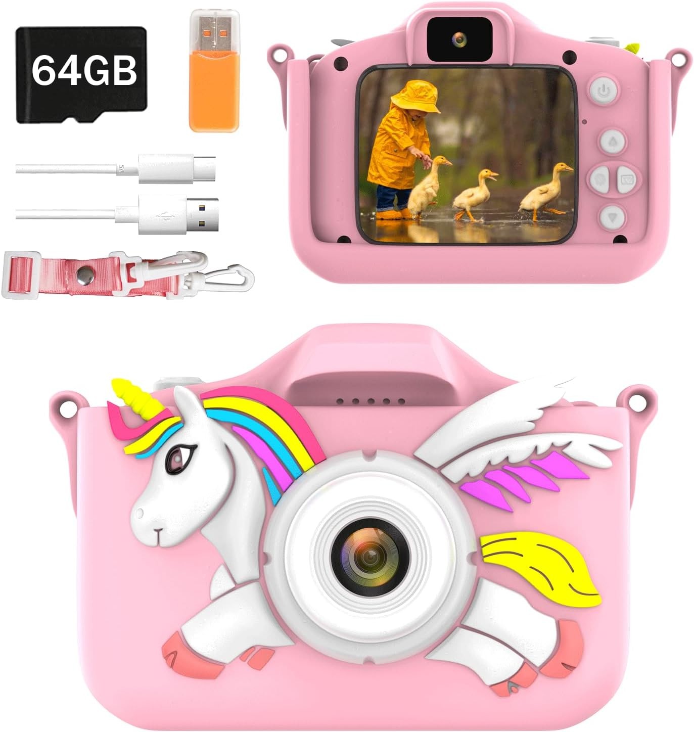 Unicorn Çocuk Dijital Kamera, 40 MP, 1080P IPS Ekranlı