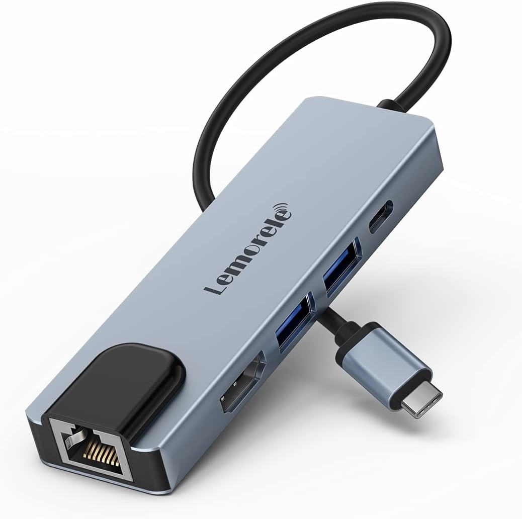  USB C Hub, 5'i 1 Arada HDMI 4K, Ethernet, 100W Hızlı Şarj