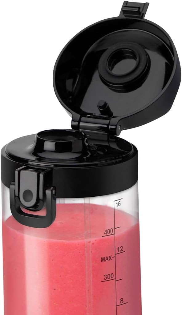 Taşınabilir Blender 475 ml BPA İçermeyen Tritan, Mini Blender, 4 Uçlu Paslanmaz Çelik Bıçak, Çok Fonksiyonlu Blender