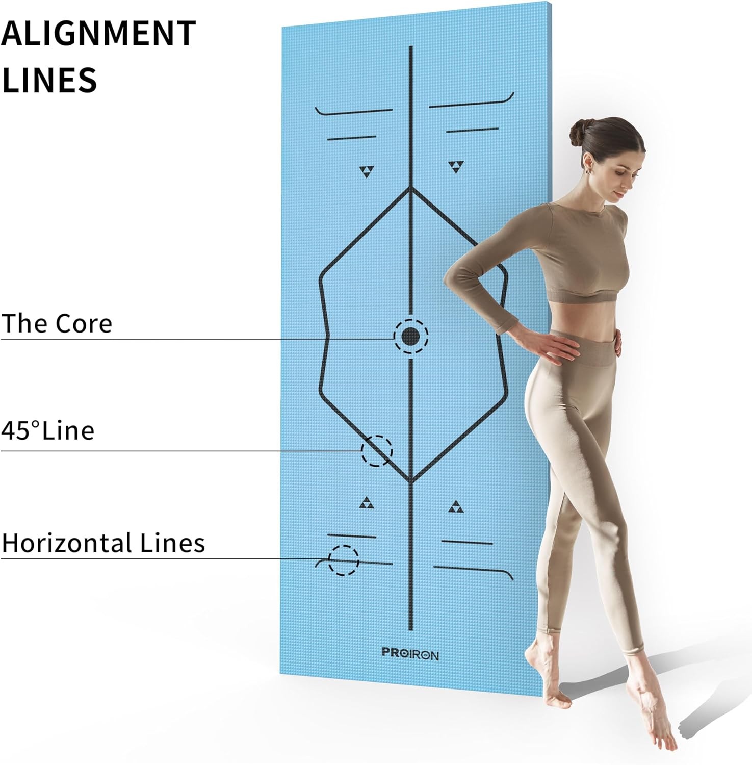 Alignment System Pilates & Yoga Matı, Taşıma Çantası ile 1730 x 610 x 4mm