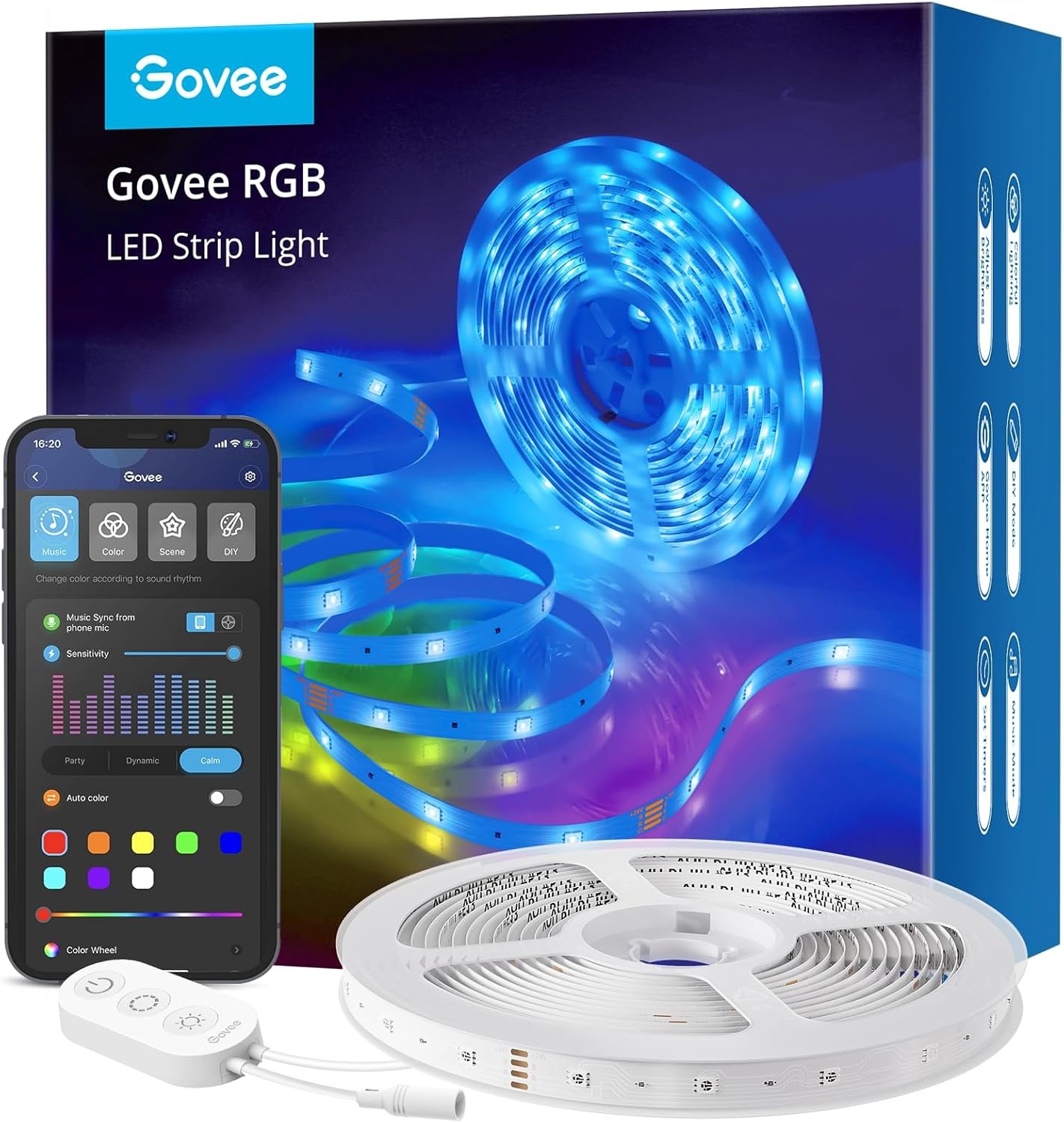 Akıllı RGB WiFi LED Şerit - 5 m Uygulama Kontrollü ve Müzik Senkronizasyonlu