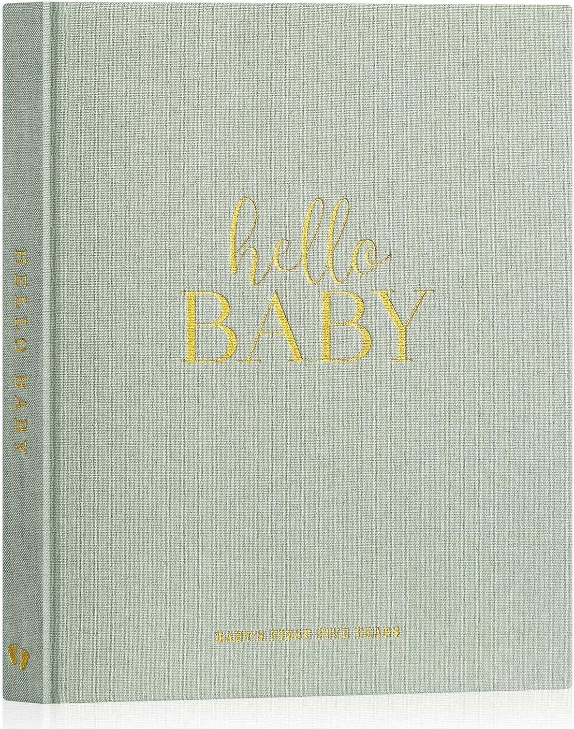 Hello Baby 0-5 Yaş Bebek Günlüğü Keten Kapaklı Anı Defteri (154 Sayfa)