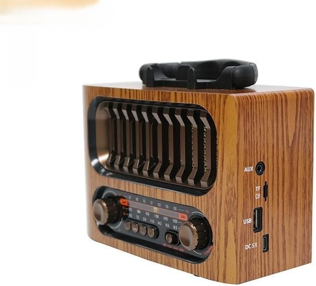 Taşınabilir Vintage Retro Radyo Bluetooth Hoparlör, FM/AM/SW, Şarj Edilebilir Pil