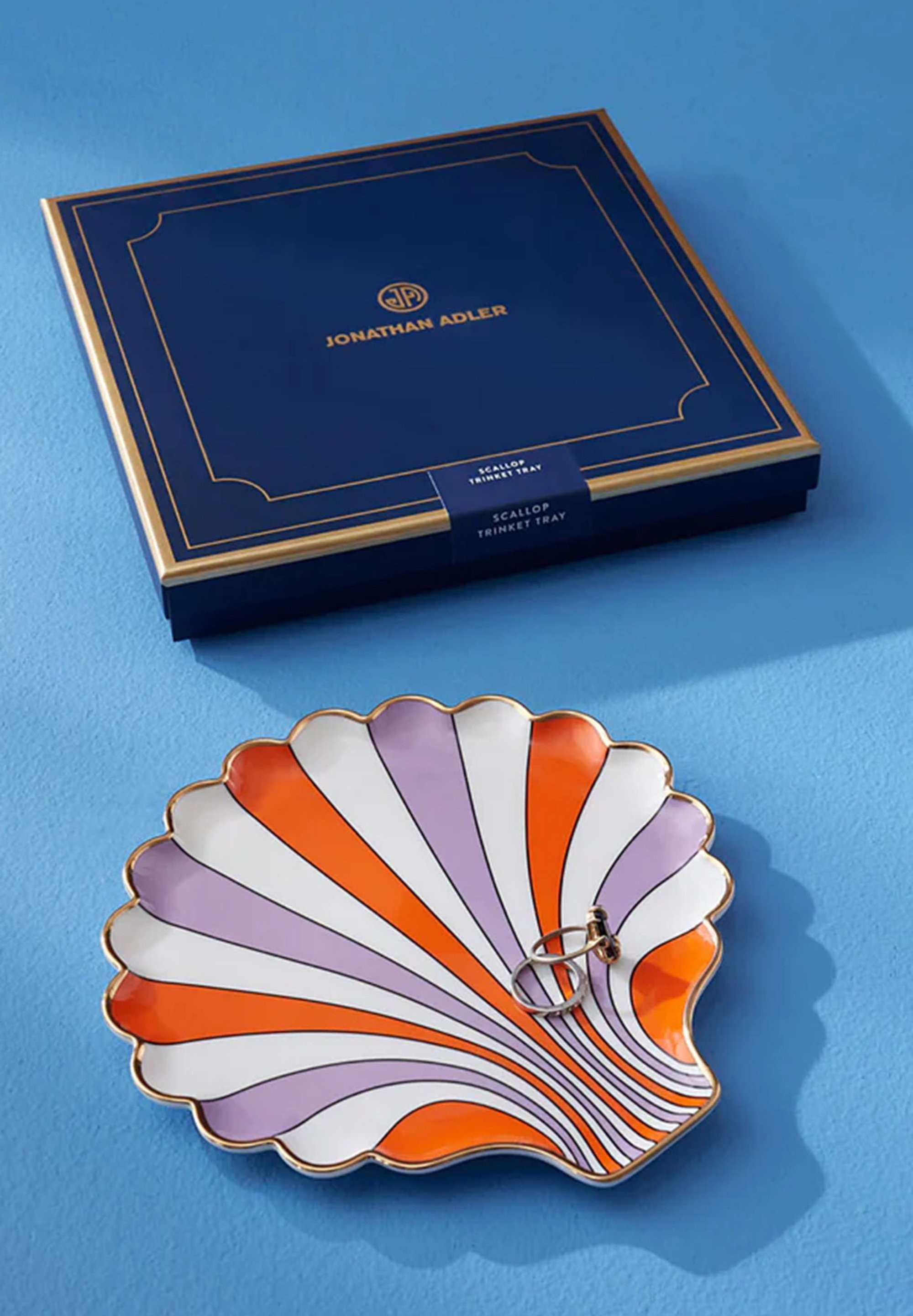 Scallop Trinket Tray – Altın Detaylı Porselen Biblo Tepsisi