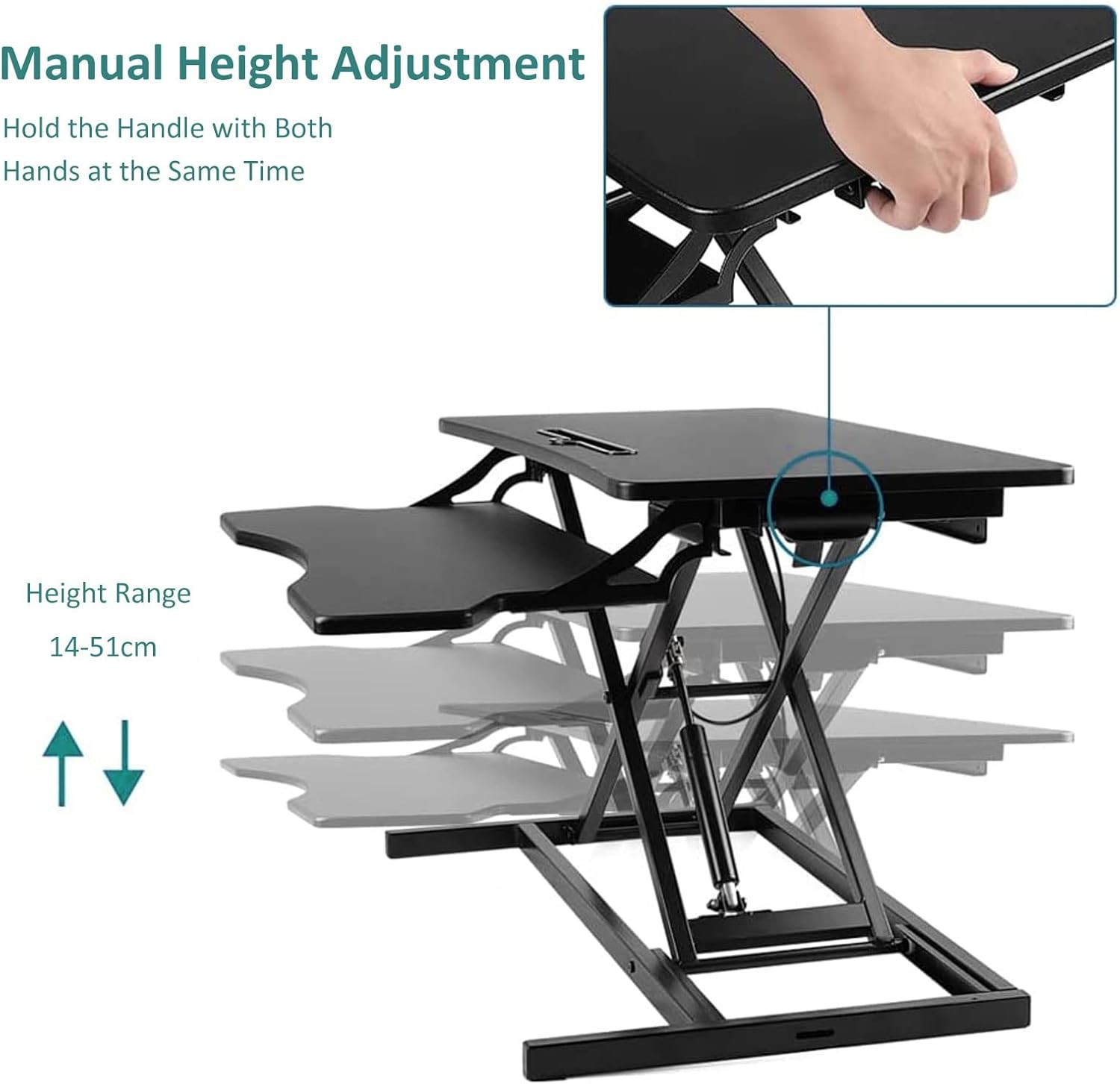 Ayakta Çalışma Masası Dönüştürücü - Yüksekliği Ayarlanabilir Ergonomik Çift Katmanlı