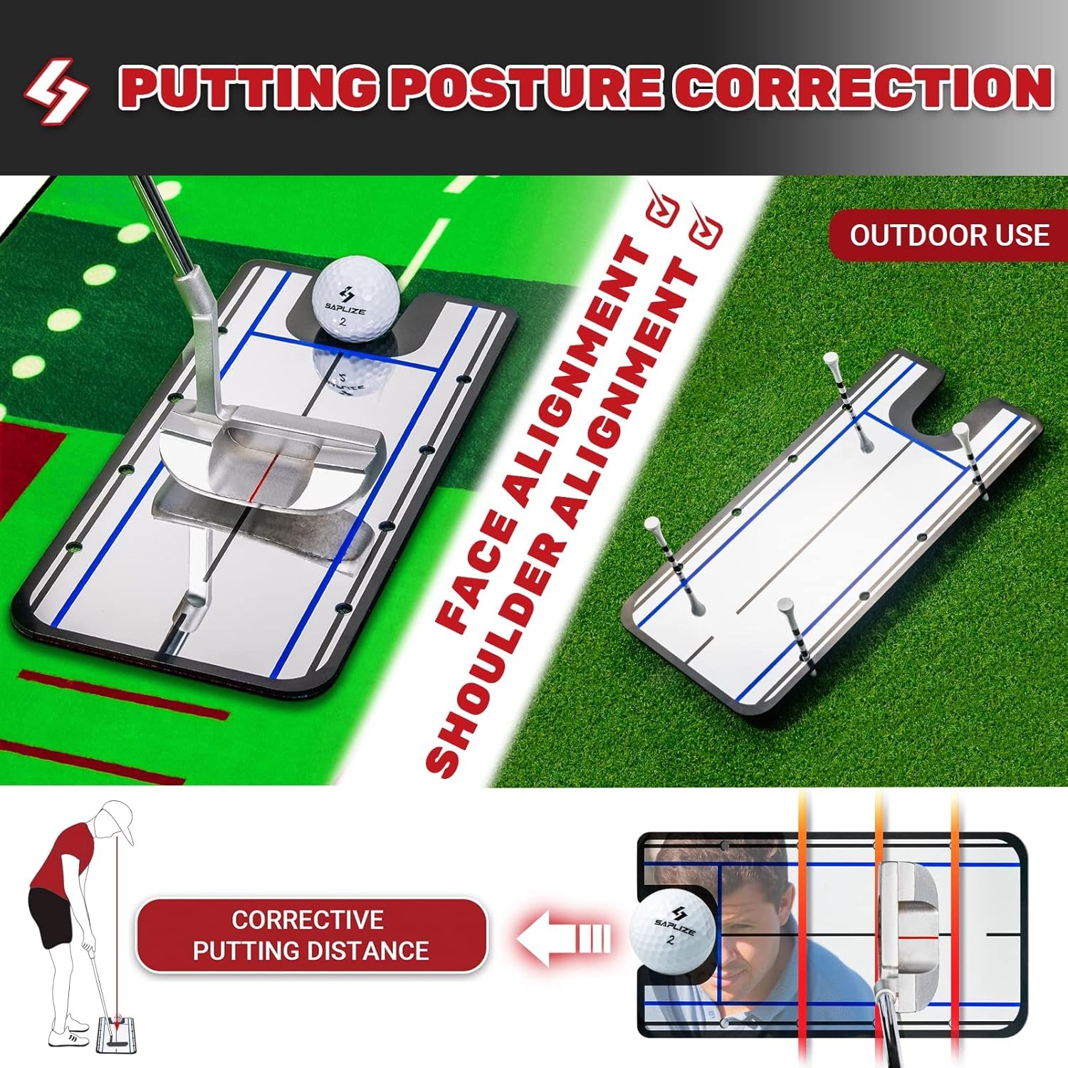 İç/Dış Mekan Kullanımı için İz Takip Golf Putting Matı, İki Hız