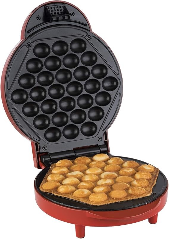 Waffle Makinesi, Kabarcıklı Waffle Yapımı,Yapışmaz Taban,Otomatik Isıtma, Pişirme Işığı ile