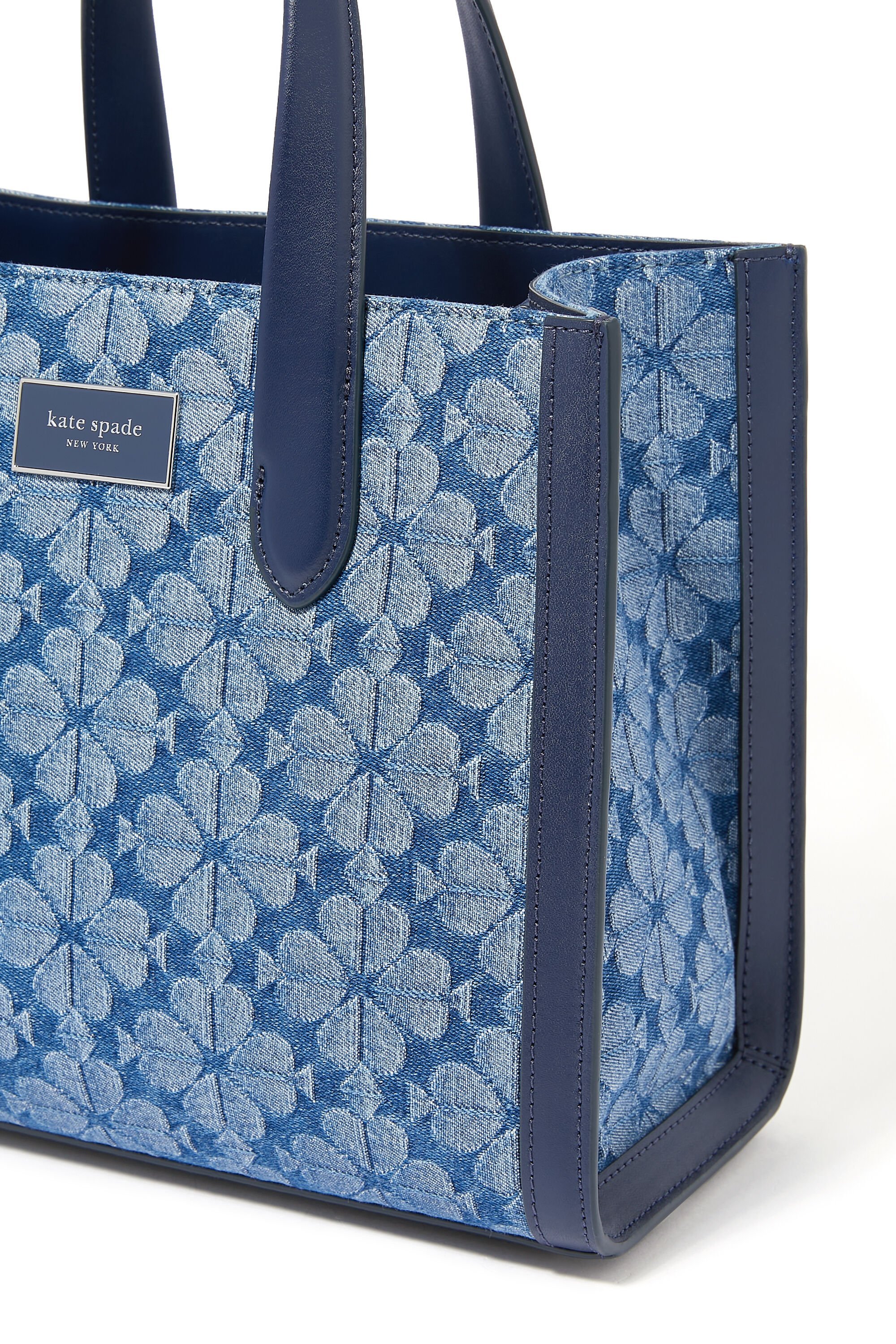 Spade Flower Denim Küçük Manhattan Tote Çanta