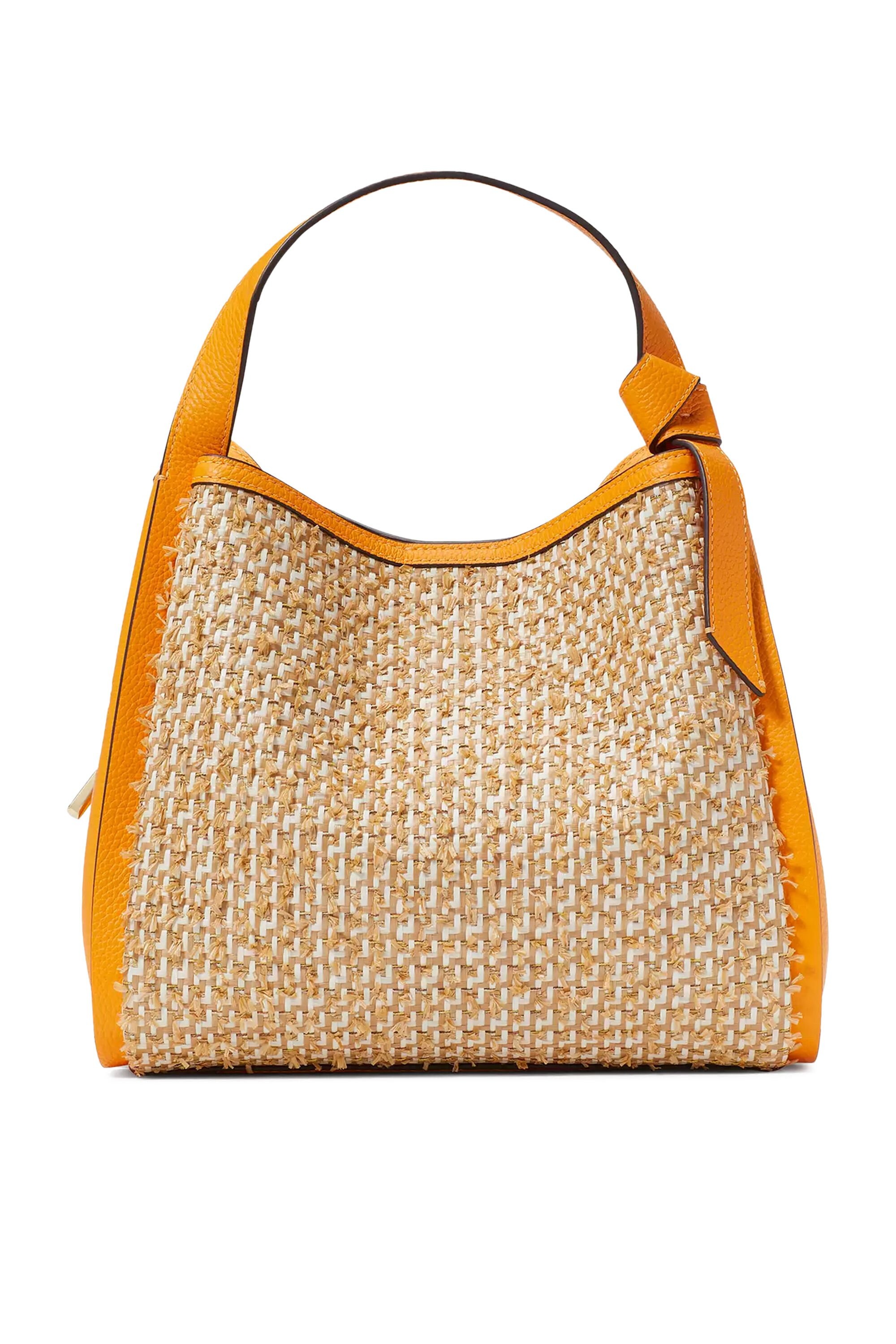  Knott Raffia Tweed Orta Boy Çapraz Askılı Tote Çanta