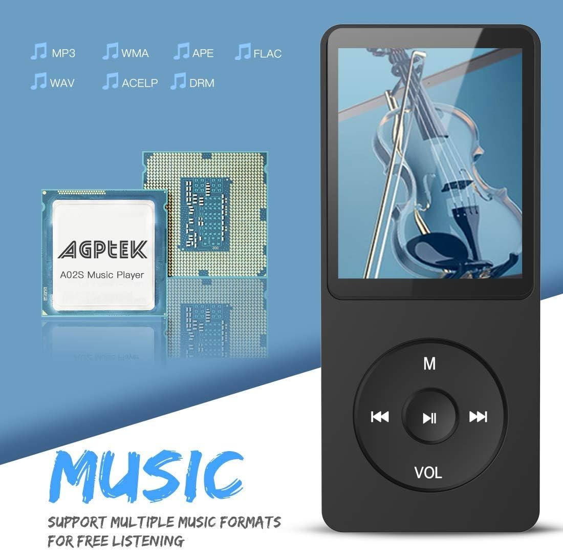 A02 MP3 Kayıpsız Ses Müzik Çalar - 16GB Dahili, 70 Saat Oynatma Süresi