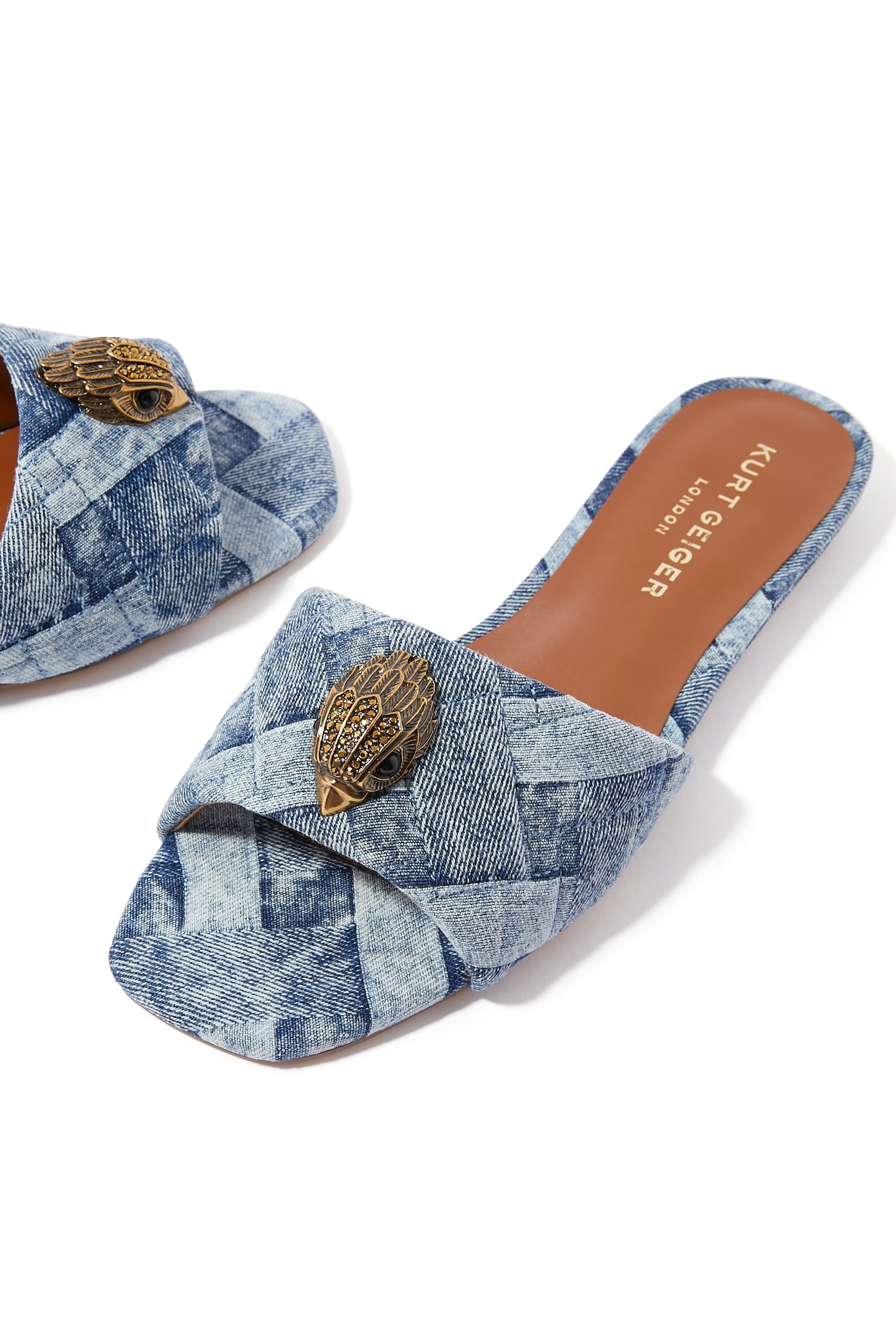 Kensington Denim Flat Sandals, Rahat ve Şık