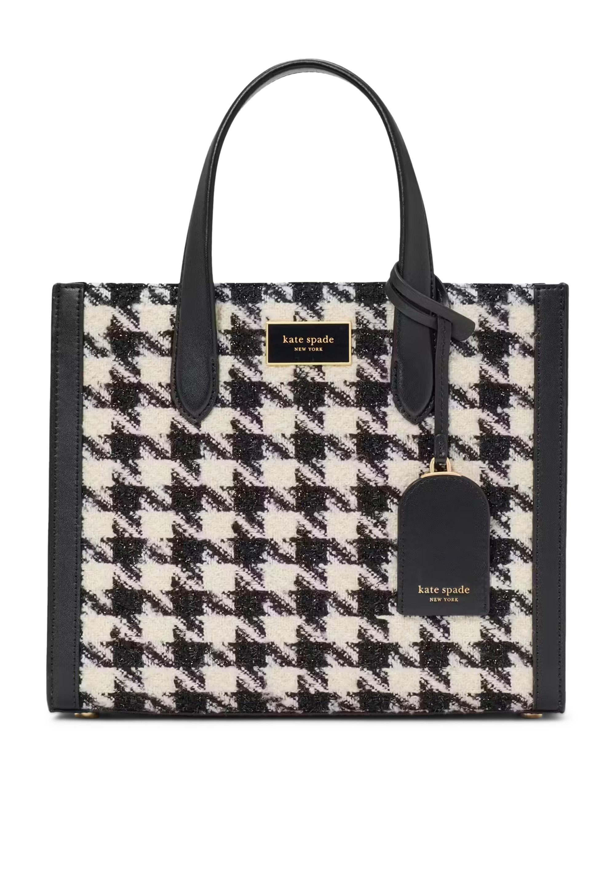 Manhattan Houndstooth Tweed Küçük Tote Çanta