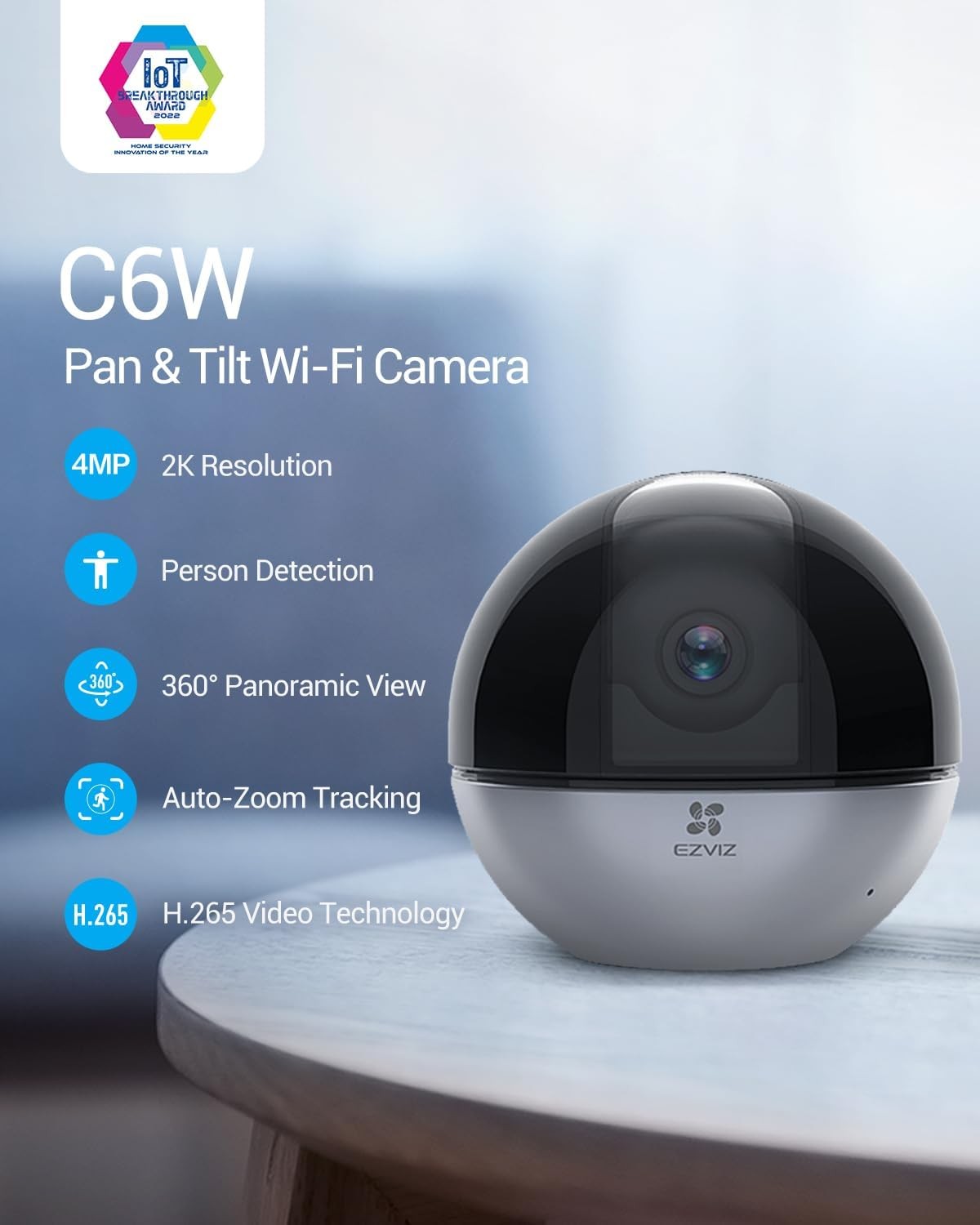 Akıllı WiFi Güvenlik Kamerası 4MP, 360° Gece Görüş ve True-WDR Teknolojili