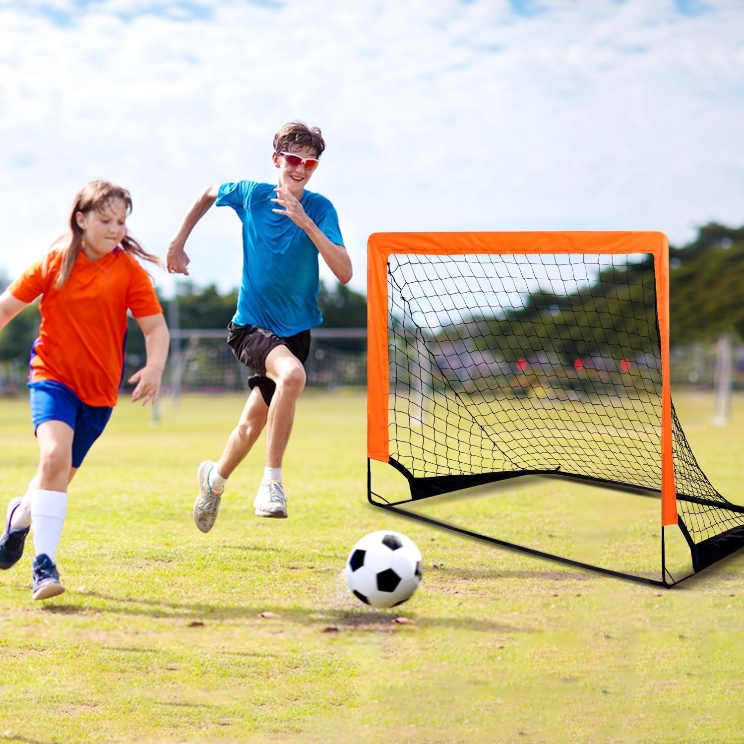 Çocuklar İçin 2'li Taşınabilir Futbol Kaleleri - Arka Bahçe Pratiği İçin İdeal Set