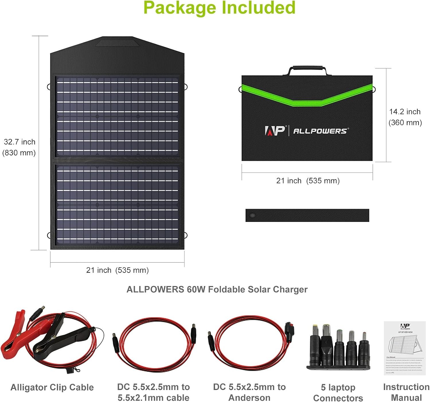 60W Taşınabilir Katlanabilir Solar Şarj Cihazı Su Geçirmez, USB ve DC Çıkış, Kamp ve Taşınabilir Güç İstasyonu İçin