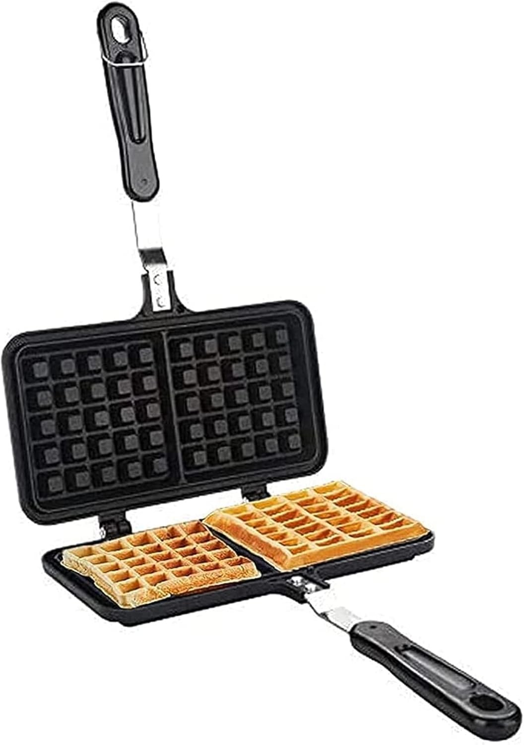 Elle Çalışan Waffle Makinesi, Çift Waffle Kalıbı, Ocak Üstü Yapışmaz Kaplama