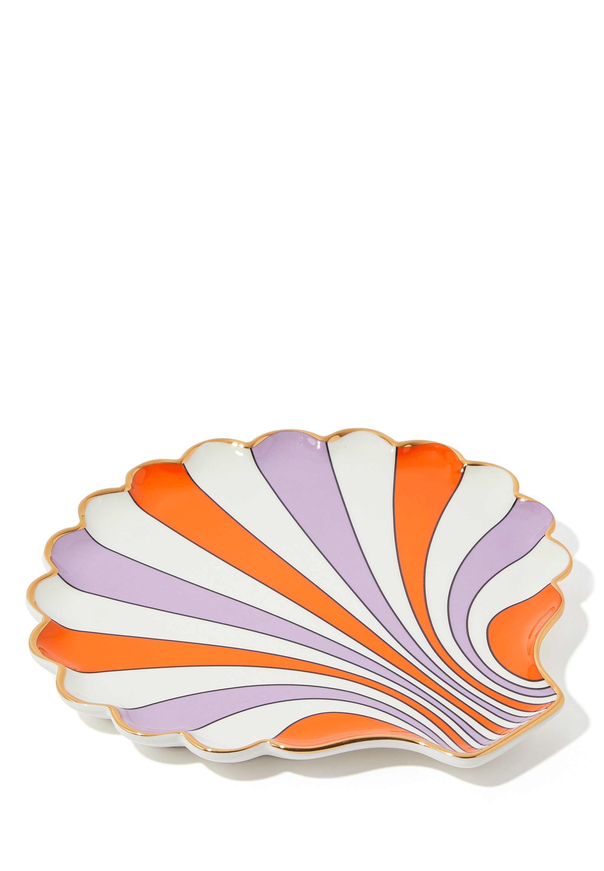 Scallop Trinket Tray – Altın Detaylı Porselen Biblo Tepsisi