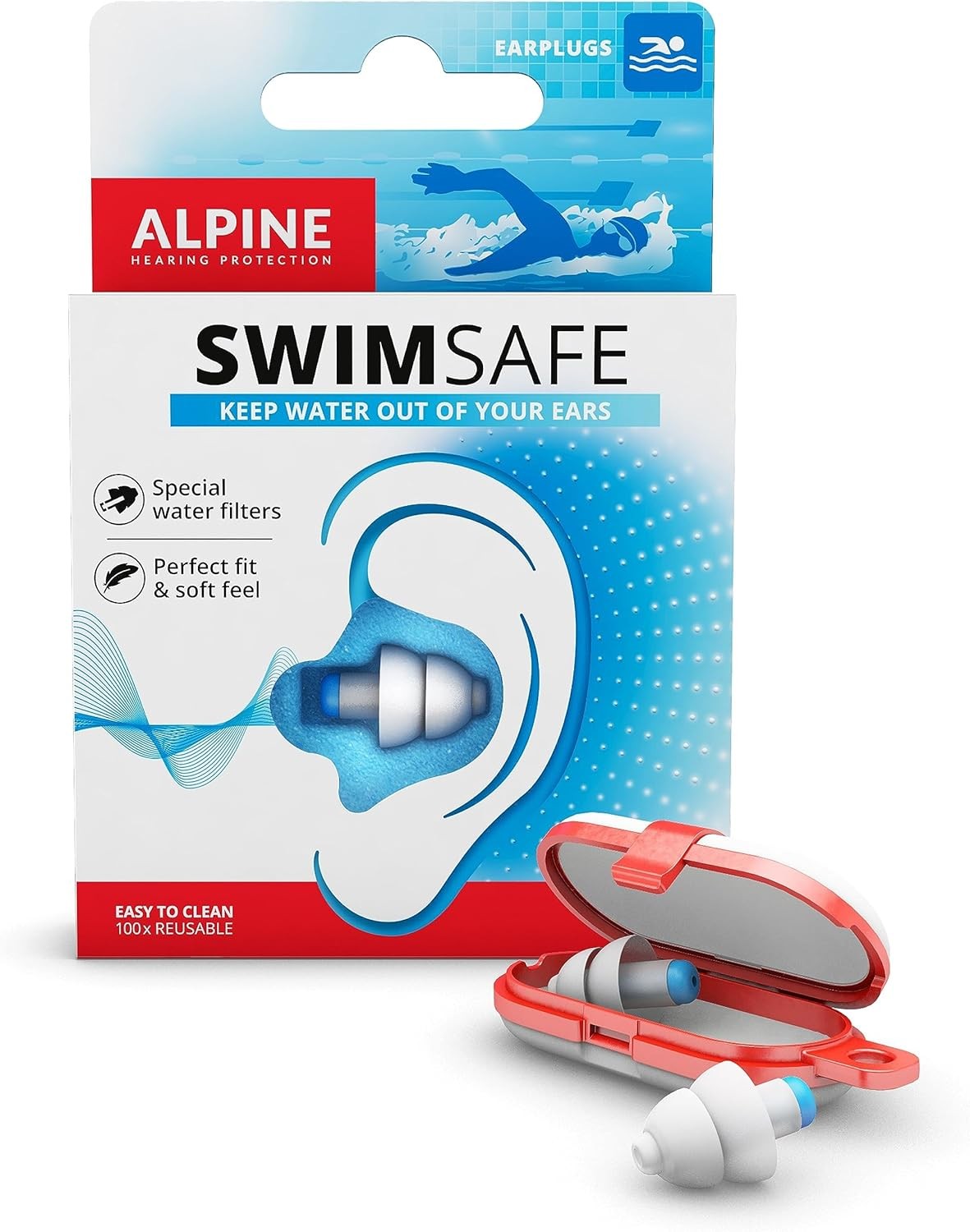 SwimSafe Kulak Tıkacı – Su Sporları İçin Su Geçirmez, Enfeksiyon Önleyici