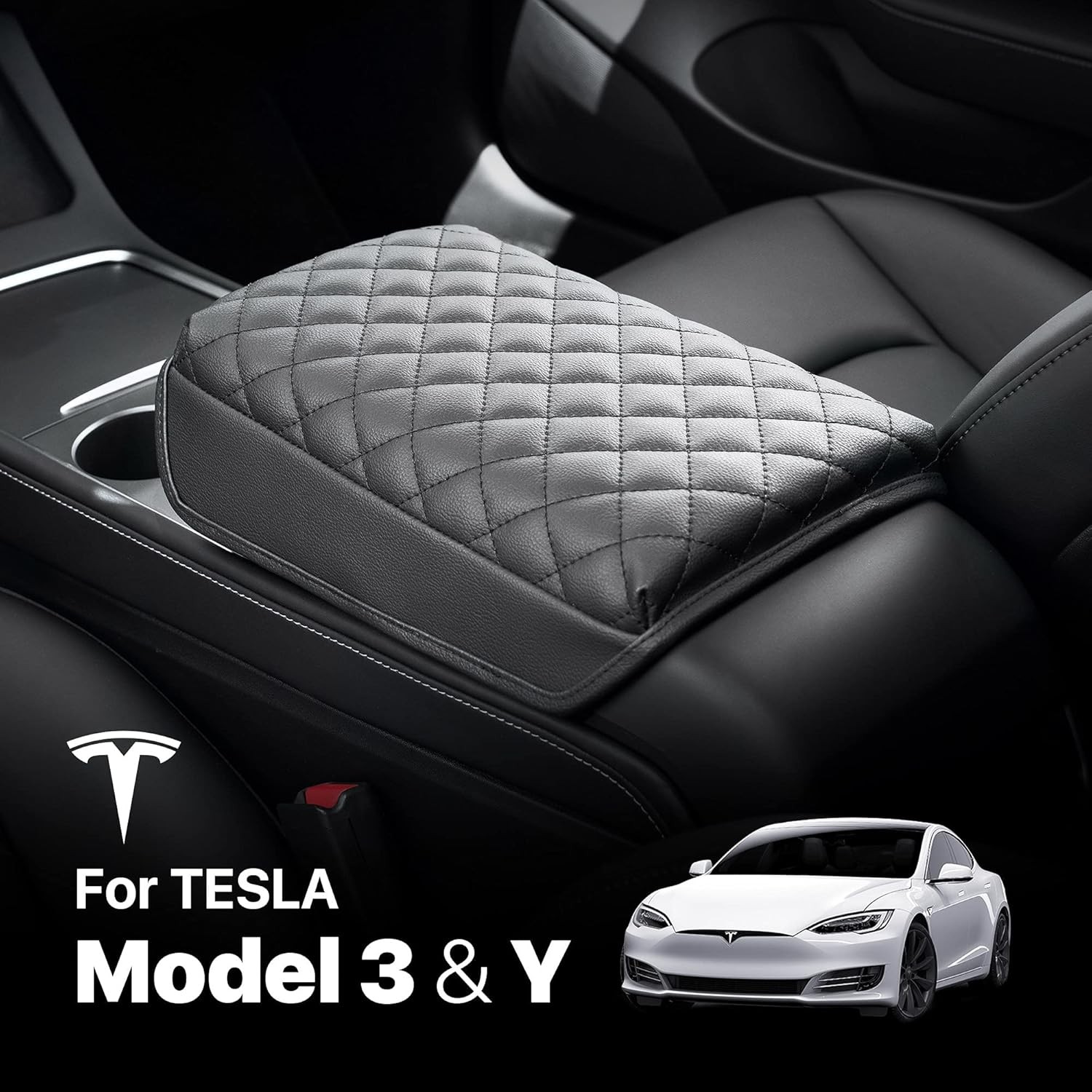 Tesla Model 3/Y Konsol Kolçak Kapağı, Gizli Depolama ve Koltuk Koruyucu Pad Liner