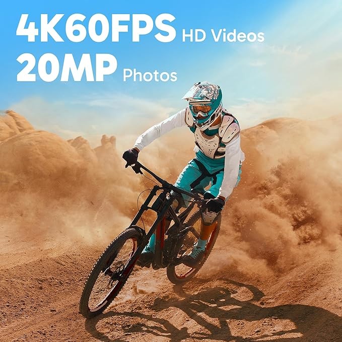 Brave 8 Lite 4K60FPS Aksiyon Kamerası, 48MP Fotoğraf, Dokunmatik Ekran, Su Geçirmez