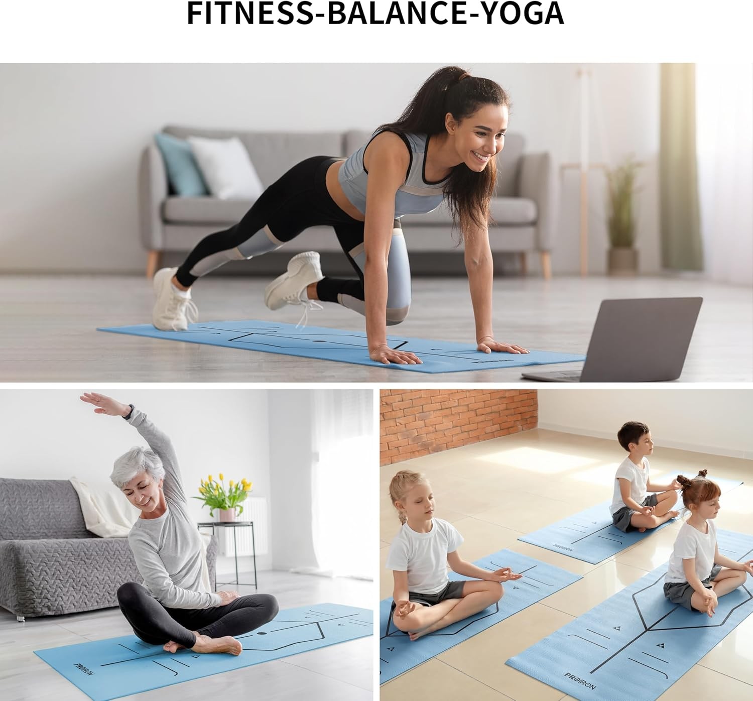 Alignment System Pilates & Yoga Matı, Taşıma Çantası ile 1730 x 610 x 4mm