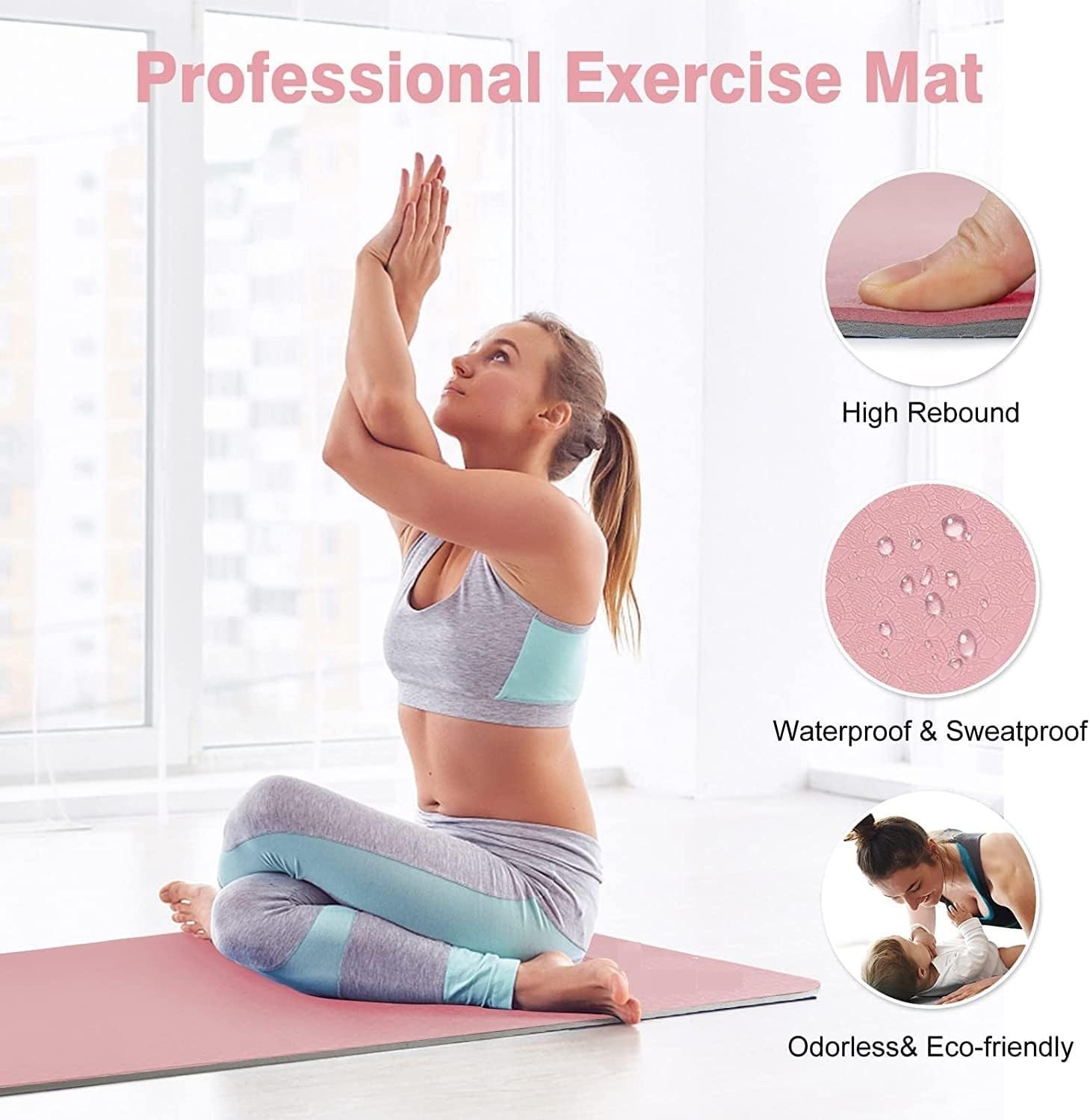 Yoga Mat - Anti-Slip Fitness Mat, Taşıma Çantası İle (183CM x 61CM x 6MM)