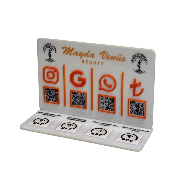 4 QR 4 NFC Pleksi Stand