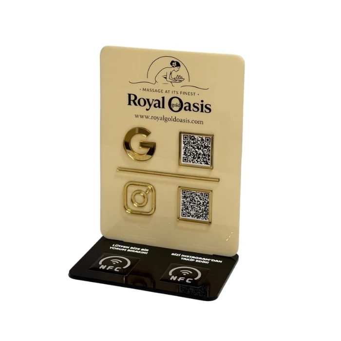2 QR 2 NFC Pleksi Stand