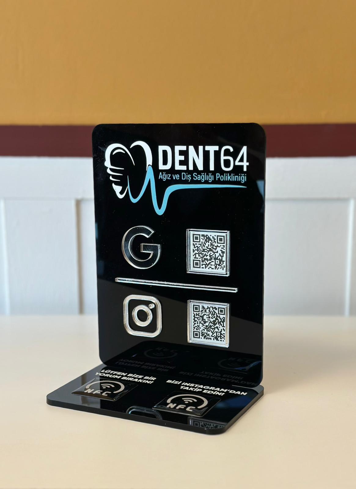 2 QR 2 NFC Pleksi Stand