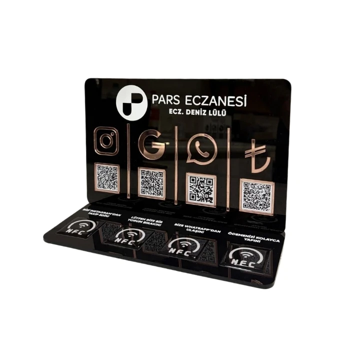 4 QR 4 NFC Pleksi Stand