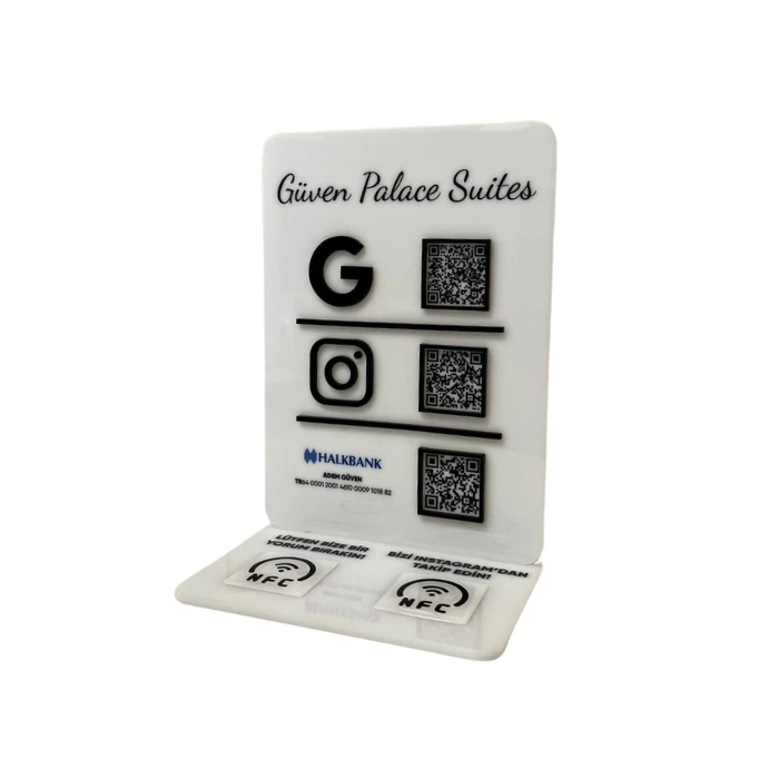 3 QR 2 NFC Pleksi Stand