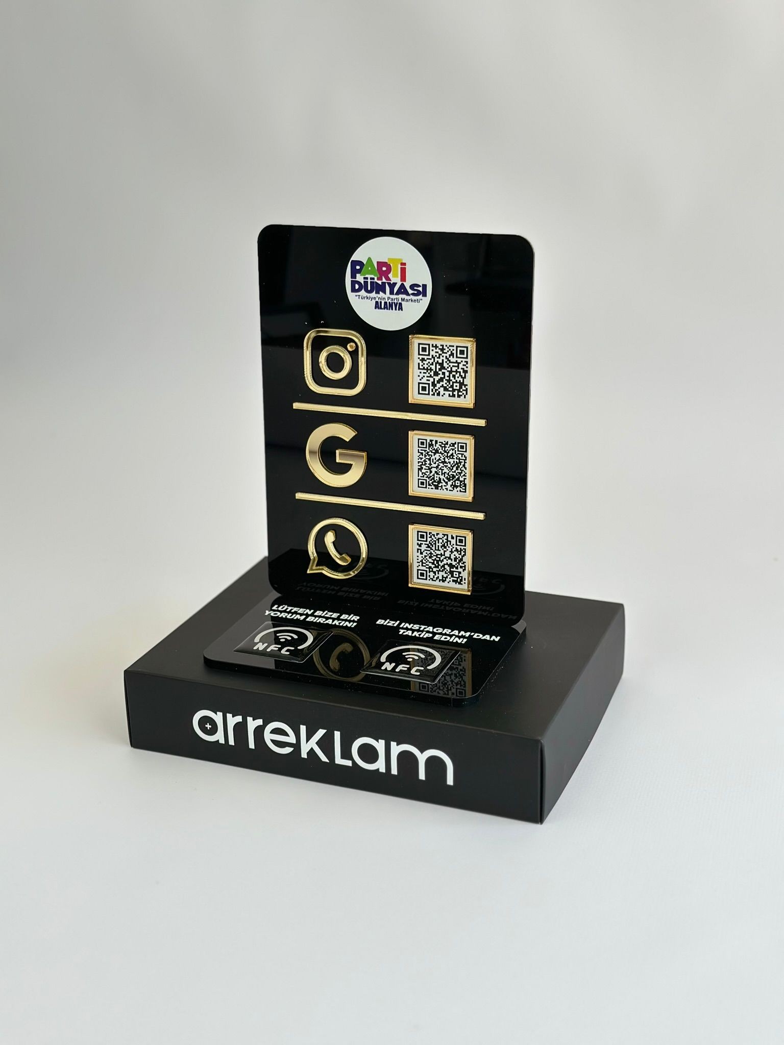 3 QR 2 NFC Pleksi Stand