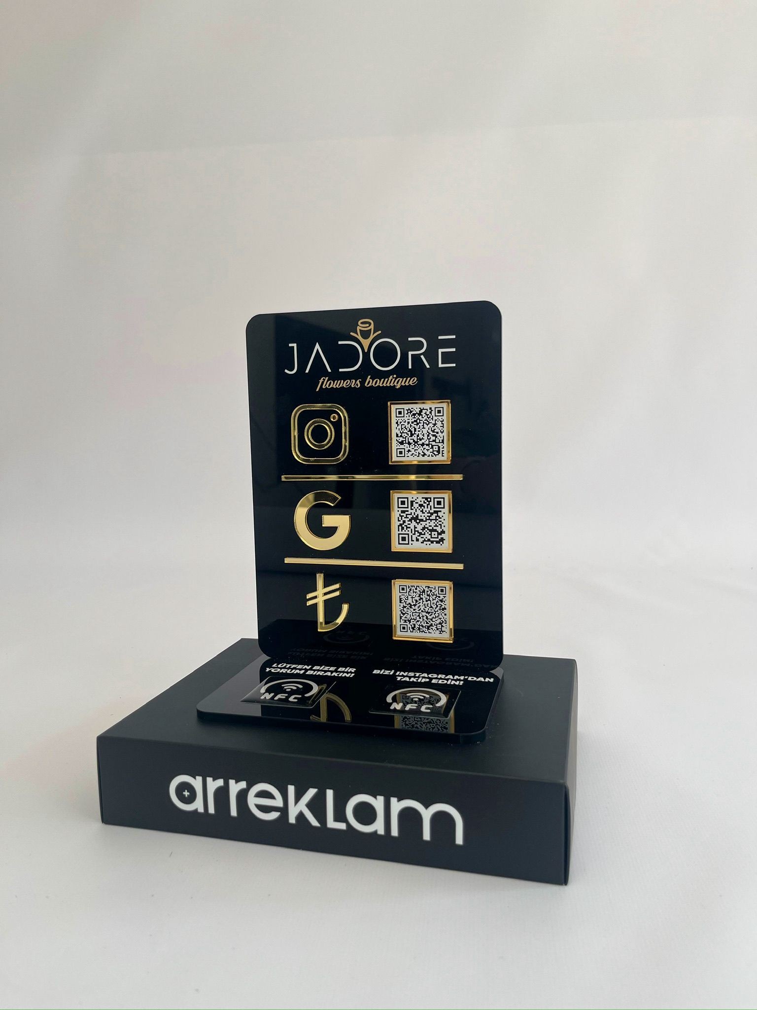 3 QR 2 NFC Pleksi Stand