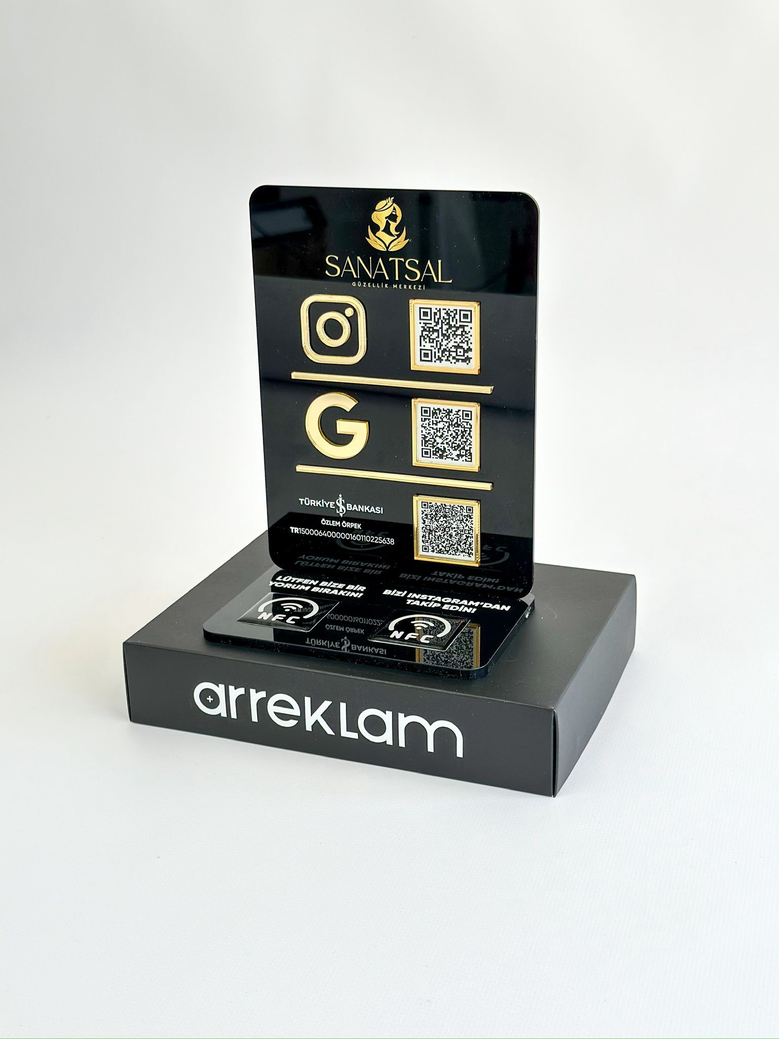 3 QR 2 NFC Pleksi Stand