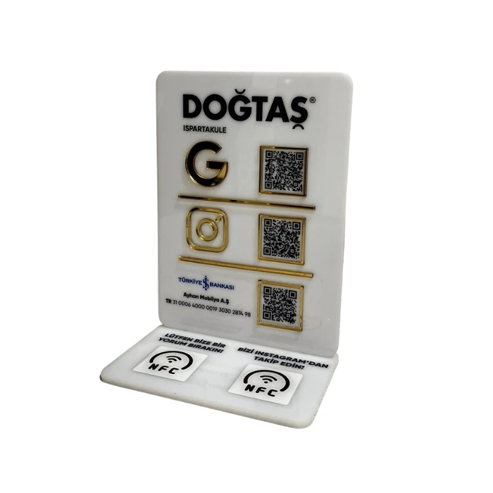 3 QR 2 NFC Pleksi Stand