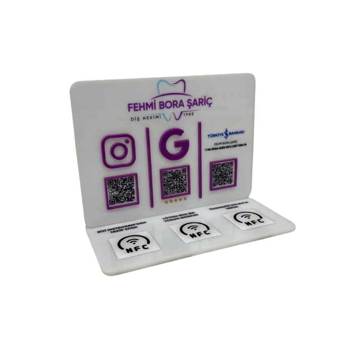 3 QR 3 NFC Pleksi Stand