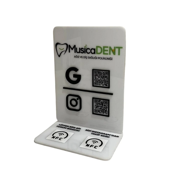 2 QR 2 NFC Pleksi Stand