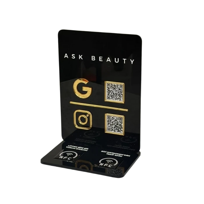 2 QR 2 NFC Pleksi Stand