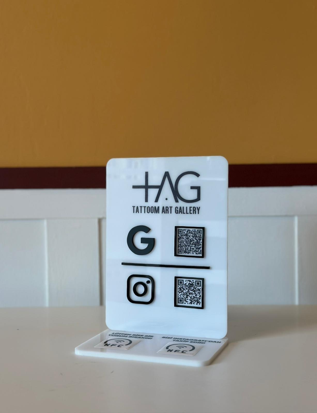 2 QR 2 NFC Pleksi Stand